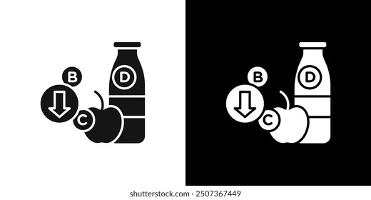 Vitamin deficiency icon flat line symbol set.