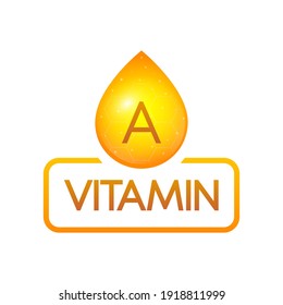 Vitamin A drop banner izolated on white background. Vector illustration.