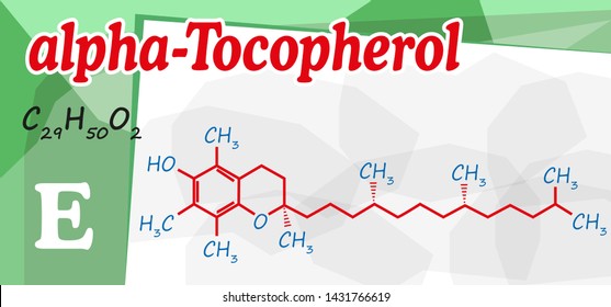 Vitamin E. alpha-Tocopherol. Structure and formula.