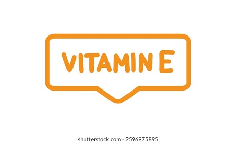 Vitamin E. Badge, icon, logo vector design illustration on white background. Can be used for eco, organic, bio theme