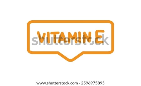 Vitamin E. Badge, icon, logo vector design illustration on white background. Can be used for eco, organic, bio theme