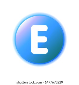 Vitamin E blue capsule flat icon. Tocopherols, tocotrienols pill. Health care button. Dietary supplement. Beauty treatment, skin care. Template for web page, app, promo. UI/UX/GUI design element.