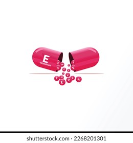 Vitamin E capsule or pill. Dietary supplements.