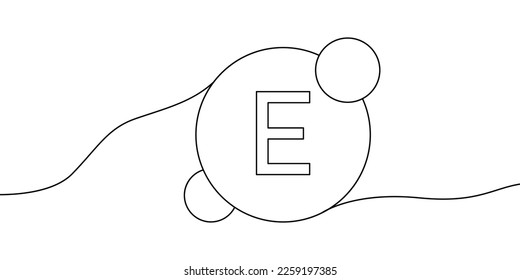 Vitamin-E-Symbol für fortlaufende Linienzeichnung.