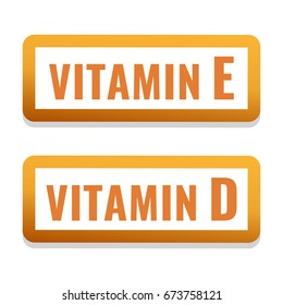 Vitamin E and D. Badge, icon, logo vector design illustration on white background. 