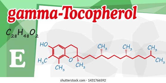 Vitamin E. gamma-Tocopherol. Structure and formula.