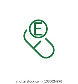 Vitamin E green icon. Element of vitamin icon. Thin line icon for website design and development, app development. Premium icon