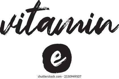 Vitamin E handwritten logo vector art