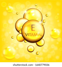 vitamin E icon , bubbles vector illustration