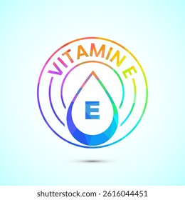 Vitamin E icon design illustration. Vitamin E sign symbol in low poly style
