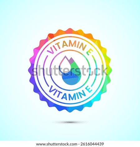 Vitamin E icon design illustration. Vitamin E sign symbol in low poly style