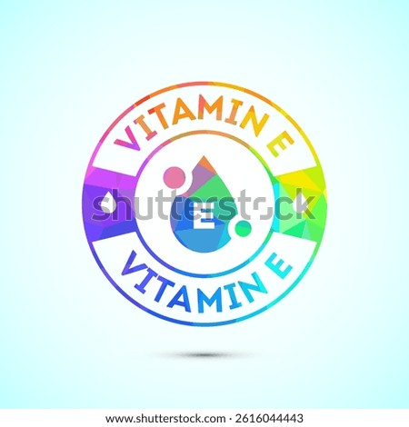 Vitamin E icon design illustration. Vitamin E sign symbol in low poly style