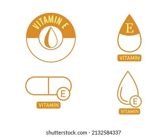 vitamin e icon, drop, capsule, logo vector illustration 