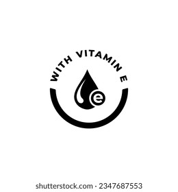 Icono de vitamina E o vector de la etiqueta de vitamina E aislado en forma plana. Icono de vitamina E para el diseño de empaquetado de productos. Mejor embalaje de la etiqueta de vitamina E.