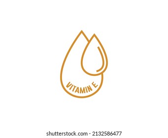 vitamin e icon, logo, drop, capsule, supplement vector illustration 