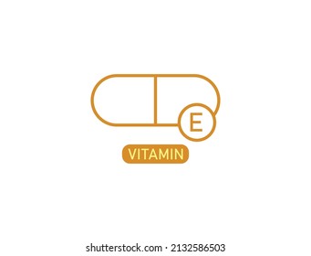 vitamin e icon, logo, drop, capsule, supplement vector illustration 