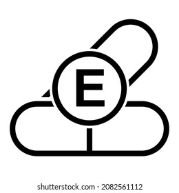 Vitamin E icon in trendy outline style design. Vector illustration isolated on white background.