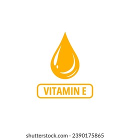 Vector de icono de vitamina E, etiqueta para el embalaje de alimentos, concepto de negocio de medicamentos