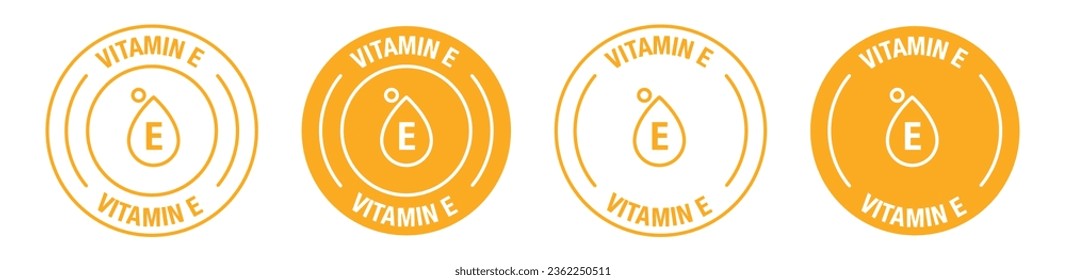 Vitamin E Iconvector symbol set.