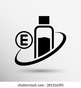 Vitamin E Isolated chemistry On White Background.
