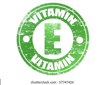 Vitamin e label in grunge rubber stamp effect - check for more