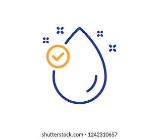Vitamin E line icon. Oil drop sign. Colorful outline concept. Blue and orange thin line color icon. Vitamin E Vector