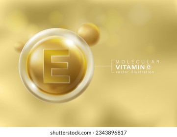 Molécula de vitamina E flotando frente a un fondo violeta pastel aislado. vitaminas importantes para el cuerpo, medios publicitarios, suplementos dietéticos, cosméticos, multivitaminas.