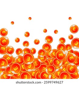 Vitamin E round capsules scattered randomly.  Beauty treatment and nutrition skin care.   Essential vitamins vector illustration.  Wellness concept.