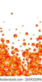 Vitamin E runde Kapseln zufällig verstreut.  Schönheitsbehandlung und Ernährung Hautpflege.   Wellness-Konzept. Essenzielle Vitamine, Vektorgrafik. 
