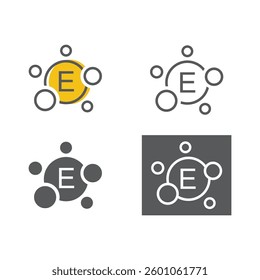 Vitamin E shining pill, capsule - vector, icon.