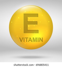 Vitamin E. Tocopherols vitamin drop pill capsule icon