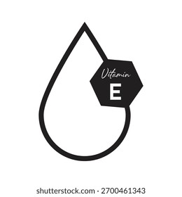 Vitamin-E-Vektorsymbol. Vektorsymbol für Gesundheit. Ikone Vitaminpille.