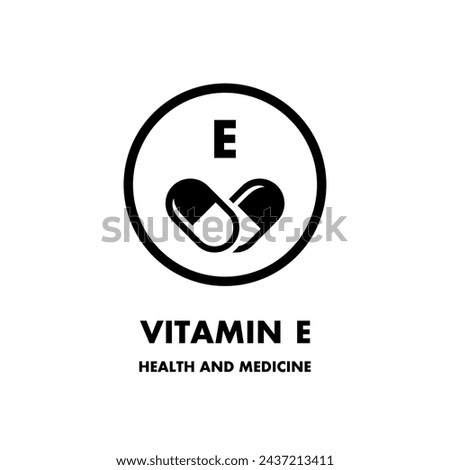 Vitamin E vector icon. Vector icon for health. Icon vitamin pill.