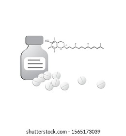 Vitamin E vector icon on white background