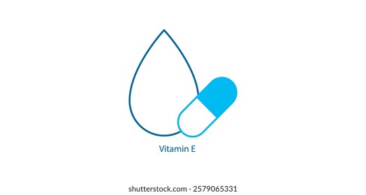 Vitamin E: Vector Icon for Skin and Immune Support