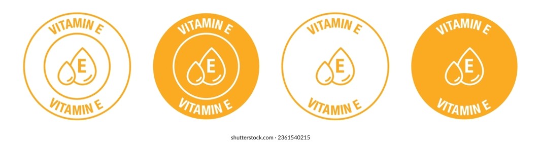 Símbolo vector de vitamina E en color naranja