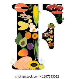 Vitamin F illustration on the white background. Vector illustration