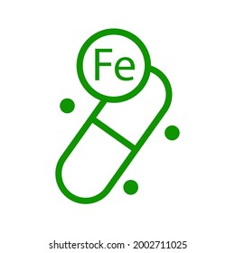 Vitamin Fe green icon. Element of vitamin icon. Vector