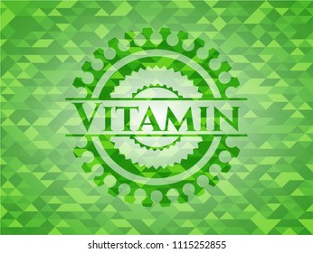 Vitamin green eVitamin green mosaic emblemmblem with mosaic background