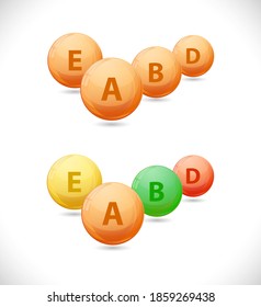 vitamin group 3d vector icon