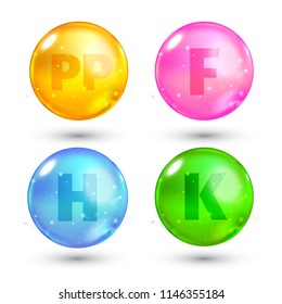Vitamin. High quality gold oil capsule. Vector illustration