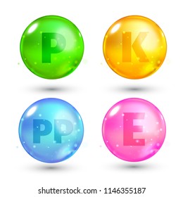 Vitamin. High quality gold oil capsule. Vector illustration