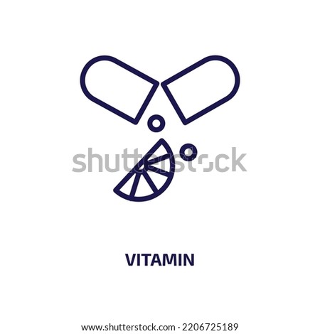 vitamin icon from activity and hobbies collection. Thin linear vitamin, health, healthy outline icon isolated on white background. Line vector vitamin sign, symbol for web and mobile