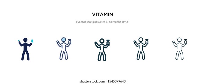 vitamin icon in different style vector illustration. two colored and black vitamin vector icons designed in filled, outline, line and stroke style can be used for web, mobile, ui