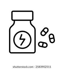 vitamin icon line vector design illustration template in trendy style
