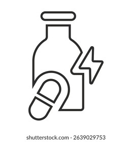 vitamin icon, medicine symbol, flat vector illustration on white background