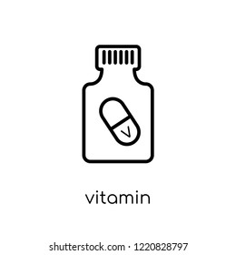 vitamin icon. Trendy modern flat linear vector vitamin icon on white background from thin line Health and Medical collection, editable outline stroke vector illustration