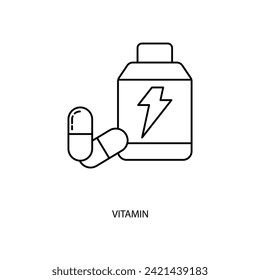 vitamin Icon Vector Design Template. Editable Stroke.