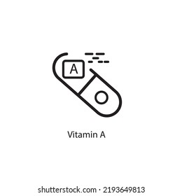 vitamin A icon vector file.simple outline illustration of Vitamin a on white background editable file eps 10.
