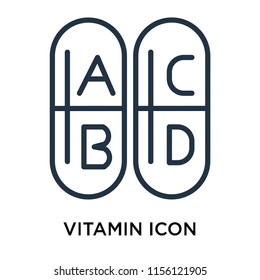 Vitamin icon vector isolated on white background, Vitamin transparent sign , thin pictogram or outline symbol design in linear style
